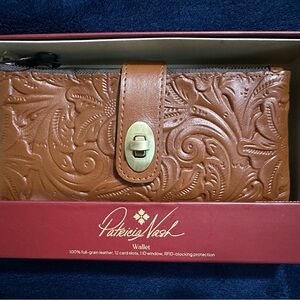 Patricia Nash Brown Embossed Leather Wallet